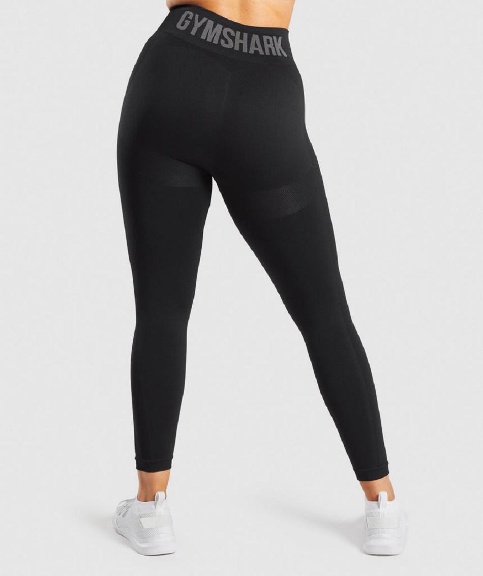 Gymshark Flex High Waisted Ženske Tajice Crne Sive | HR 4017QMA